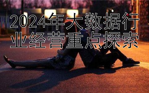 2024年大数据行业经营重点探索